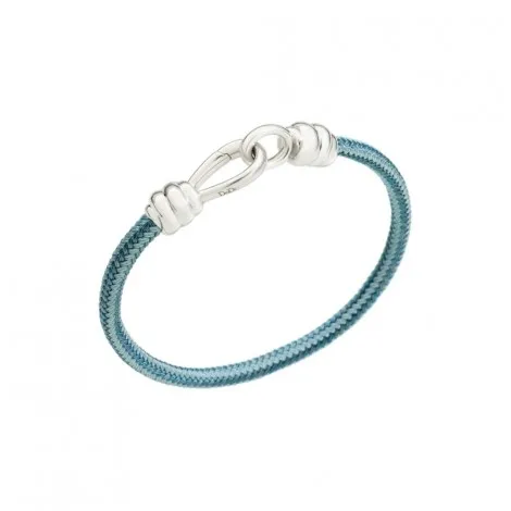 Bracciale Collezione Nodo Dodo Argento 925 Cotone Azzurro DBC2001KNOT0CAZAGM