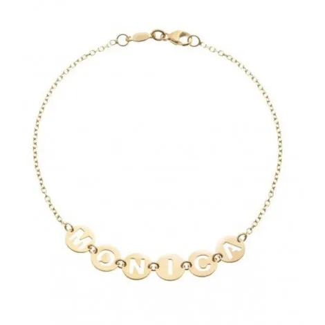 Bracciale con Frase Nome in Oro Giallo 18kt