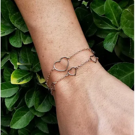 Bracciale Donna Raggi Tre Cuori Argento925 Rosato
