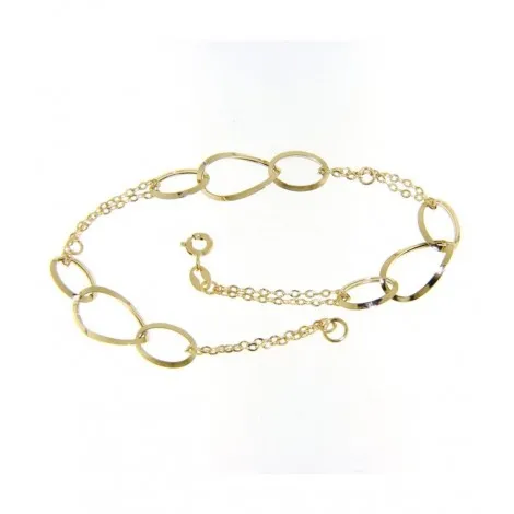 Bracciale Doppio Filo Ovali Lavorati Oro Giallo 18kt
