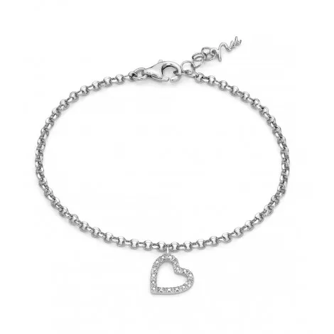 Bracciale Miluna Collezione Diamantissima Argento 4 Diamanti 0,02 G SI Cuore BRD950
