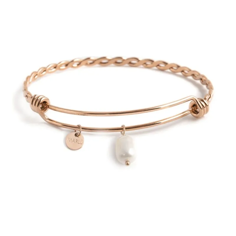 Bracciale bangle Marlù Torchon perla rosè