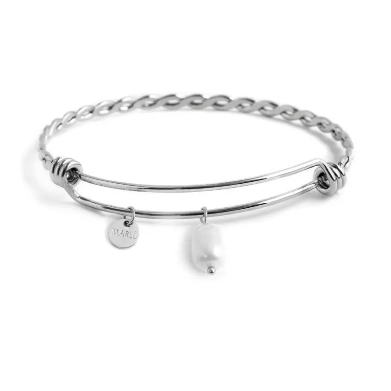 Bracciale bangle Marlù Torchon perla