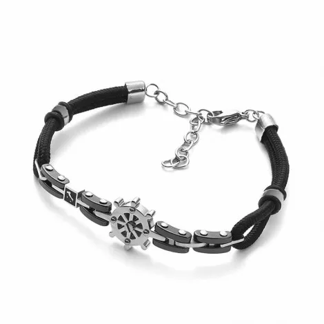 Bracciale Uomo Cesare Paciotti Timone Corda Nero 4UBR2742