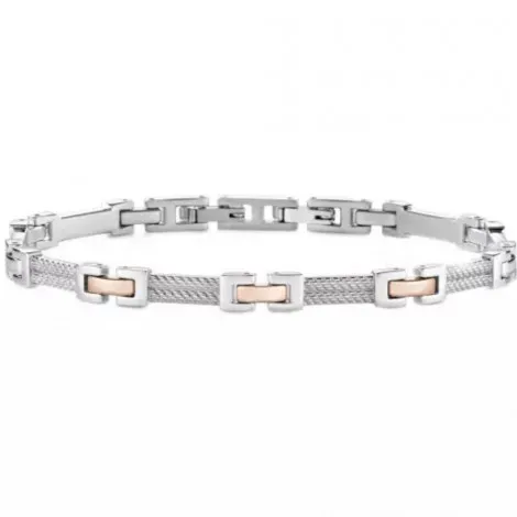 Bracciale Uomo Morellato Cross Silver Oro Rosa SKR37