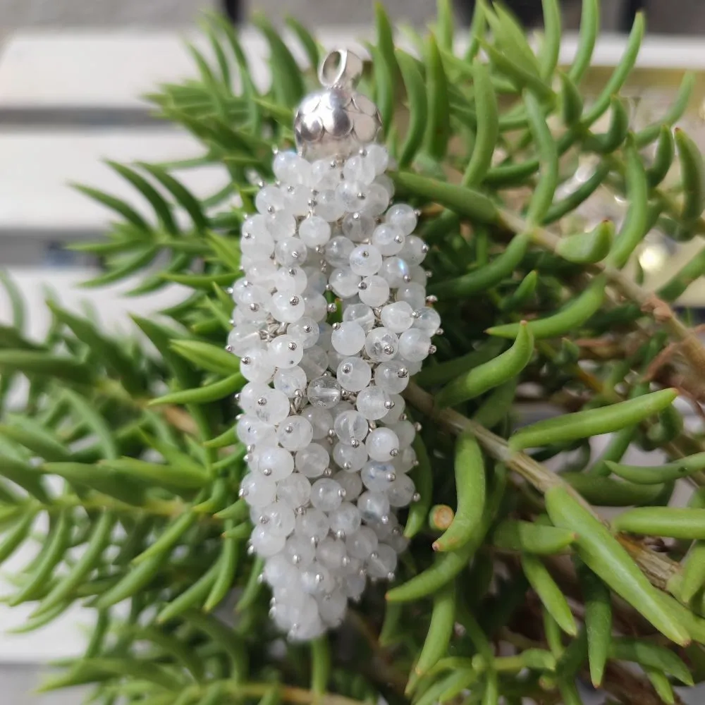 Ethnic pendant in 925 silver with stone - KHALARI