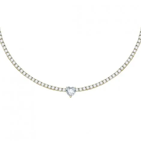 Collana Chiara Ferragni Donna Diamond Heart 37-5 cm Placcato Oro Giallo 18 Kt Zirconi J19AUV04