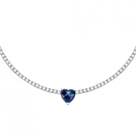 Collana Chiara Ferragni Donna Diamond Heart 37-5 cm Silver Zirconi Blue J19AUV03