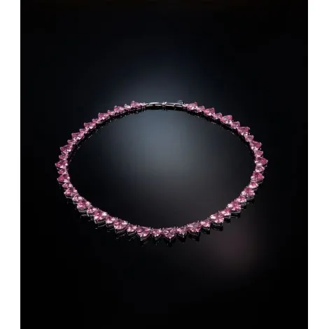 Collana Chiara Ferragni Edizione Limitata Infinity Love Diamond Heart Silver Zirconi Rosa J19AUV37