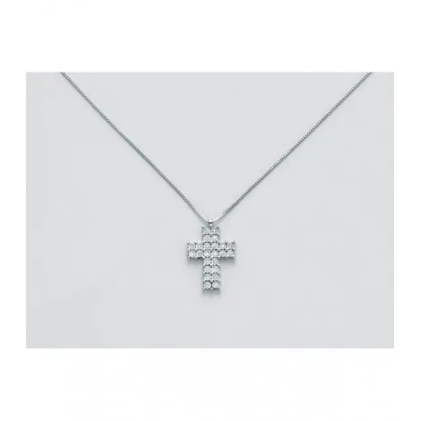 Collana Croce Miluna Oro Bianco 18kt Diamante 0,072 ct G SI