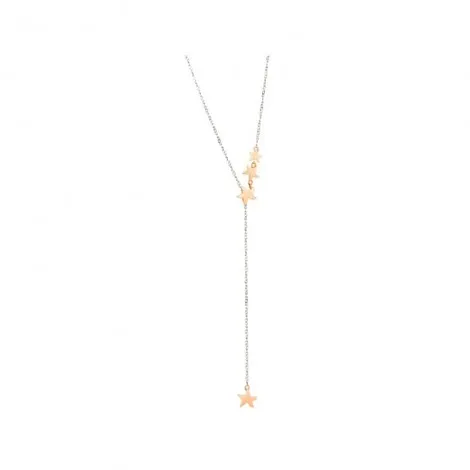 Collana Dodo Lariat Stellina Preziosa 9KT Oro Rosa Argento DCC1009STAR40009R50