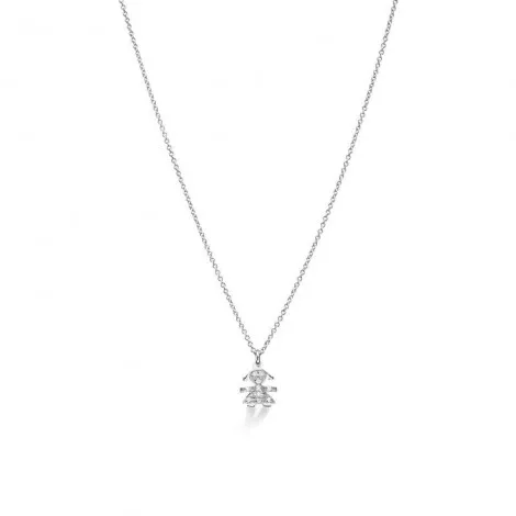 Collana Le Bebé I Pavé Mini Bimba Oro Bianco 18 kt Diamanti 0,03ct LBB336