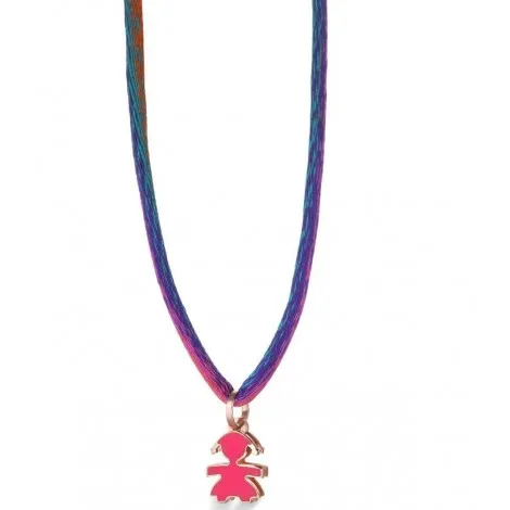 Collana Le Bebé Mini Sagoma Bimba Oro Rosa Smalto LBB055-FUX