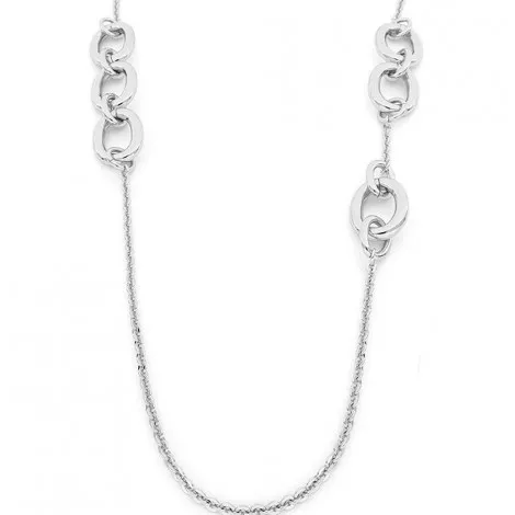 Collana Lunga Unoaerre Bronzo Bianco Catena Ovali EXH4984