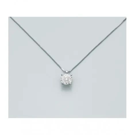 Collana Punto Luce Miluna Oro Bianco 9kt Diamante 0,01 ct CLD4004X