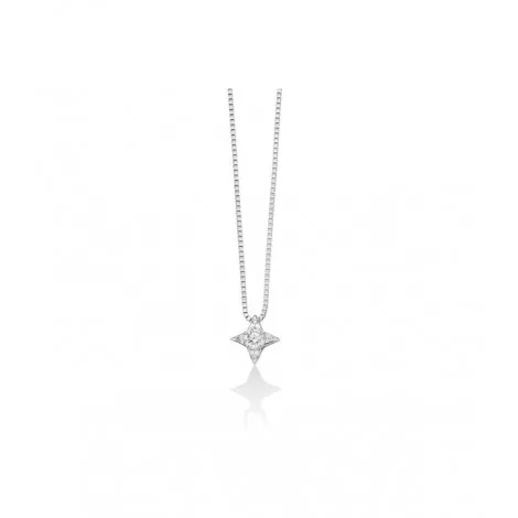 Collana Punto Luce Miluna Oro Bianco 9kt Diamante 0,011 e Quattro Diamanti 0,12 ct CLD4023-011G7X