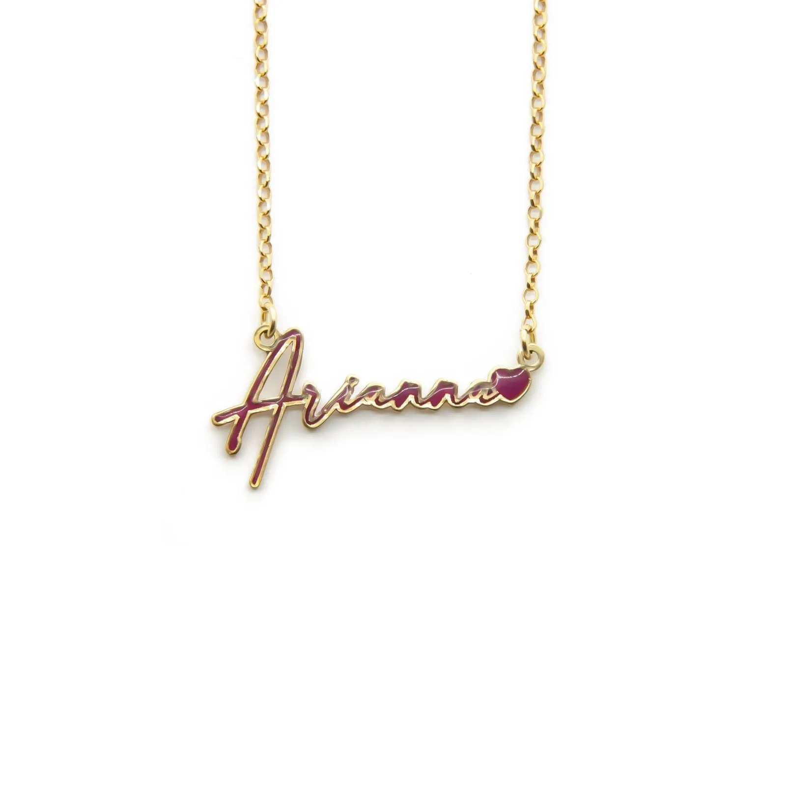 Collana Nome Smaltato Porpora