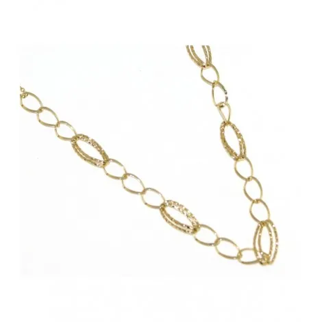 Collana Ovali Lavorati Oro Giallo 18 kt