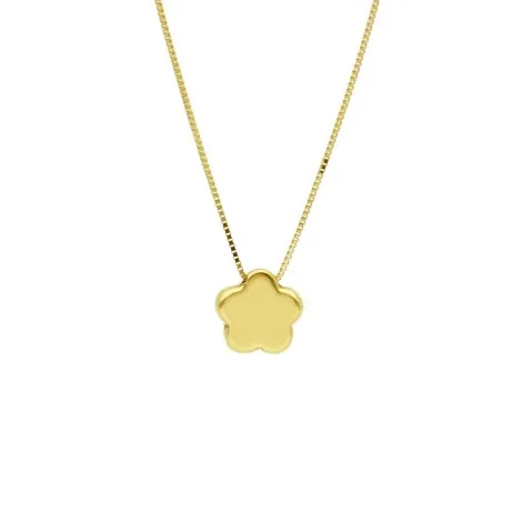Collana Fiore Oro Giallo 9kt Bombato