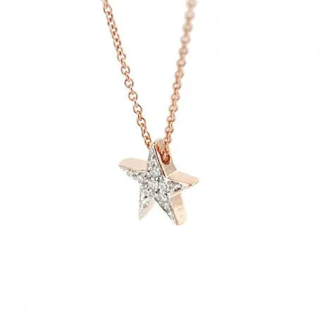 Collana Raggi Oro Rosa 9kt Stella Diamanti 0,08ct PGIRSTAR/B