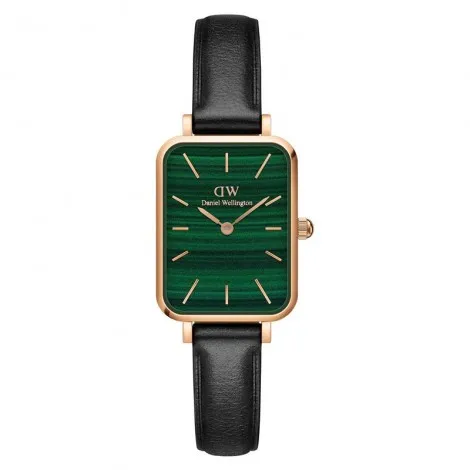 Daniel Wellington Orologio Solo Tempo Quadro Pelle Nera Verde DW00100439