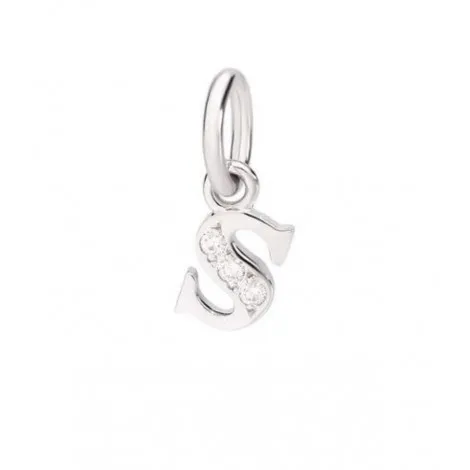 Dodo Ciondolo Lettera S Oro Bianco 18Kt Diamanti DLETPOB/B/S
