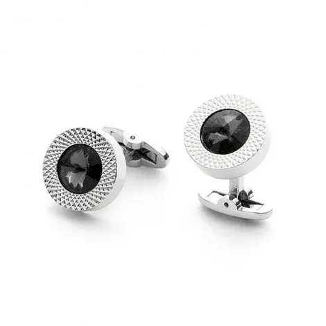 Gemelli Tondi Uomo Cesare Paciotti 4US Gems Acciaio Cristallo Nero 4UGE3842