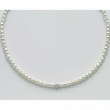 Girocollo Donna Miluna Filo Perle Diametro 5,5/6 mm Oro Bianco 18 kt PCL4978B