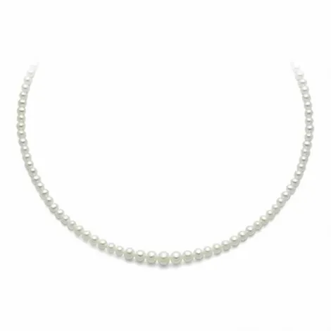 Girocollo Donna Miluna Filo Perle Regina Diametro 8 mm Oro Bianco 18 ktPCL4202