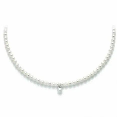 Girocollo Donna Miluna Perle MR Diametro 5,5mm Oro Bianco 18kt Diamante 0,05ctPCL5225