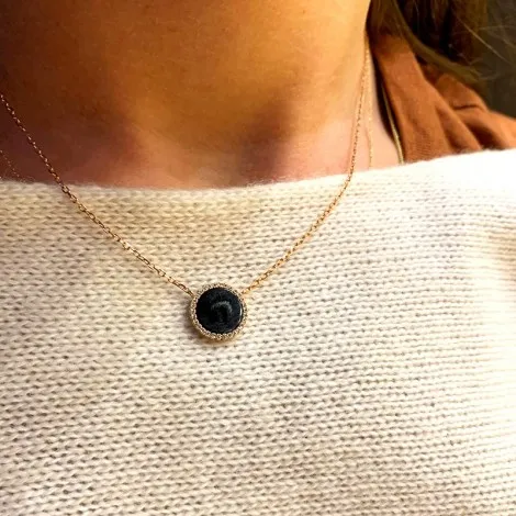 Girocollo Donna Raggi Argento Rosato Onice