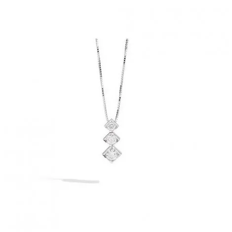 Girocollo Donna Re Carlo Collezione Face Cube Trilogy 0,08 ct Oro Bianco18 kt P39TS002/008