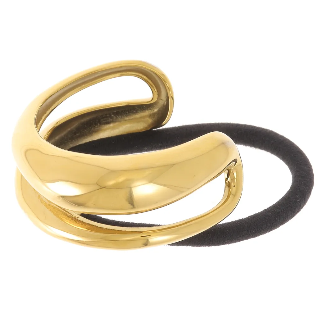 Accessorio per capelli 110x22 mm con elastico - acciaio inossidabile 304L Dorato x1