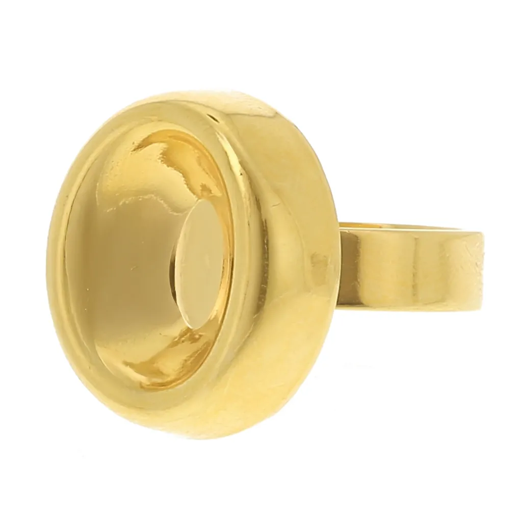 Anello cabochon ovale PureCrystal 4120 14x10 mm - Dorato con oro fino x1