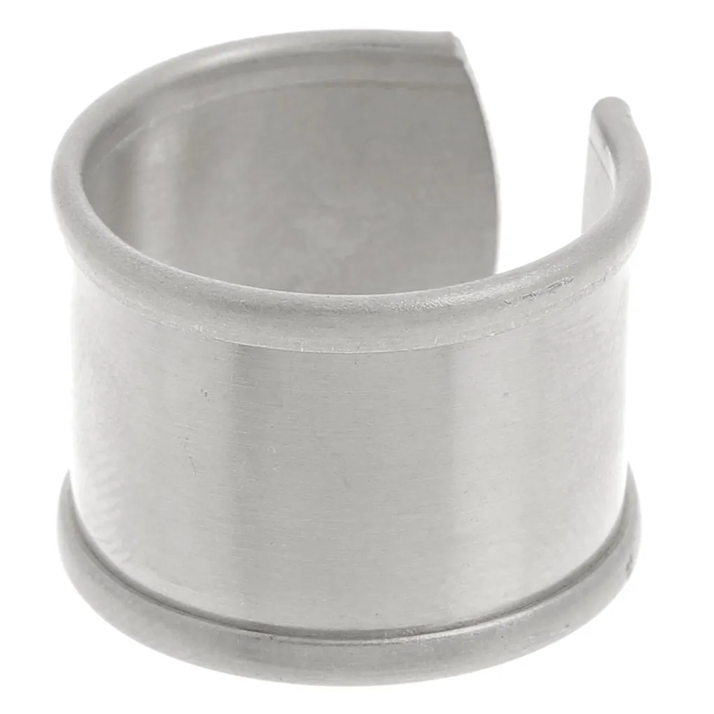 Anello con bordo curvo da decorare 15 mm regolabile - Argento 925 x1