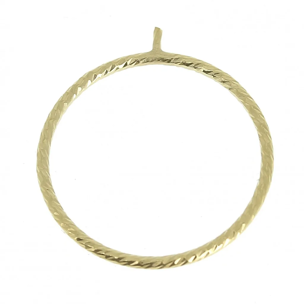 Anello lavorato per perla mezzo foro in Gold filled Taglia 52 x1