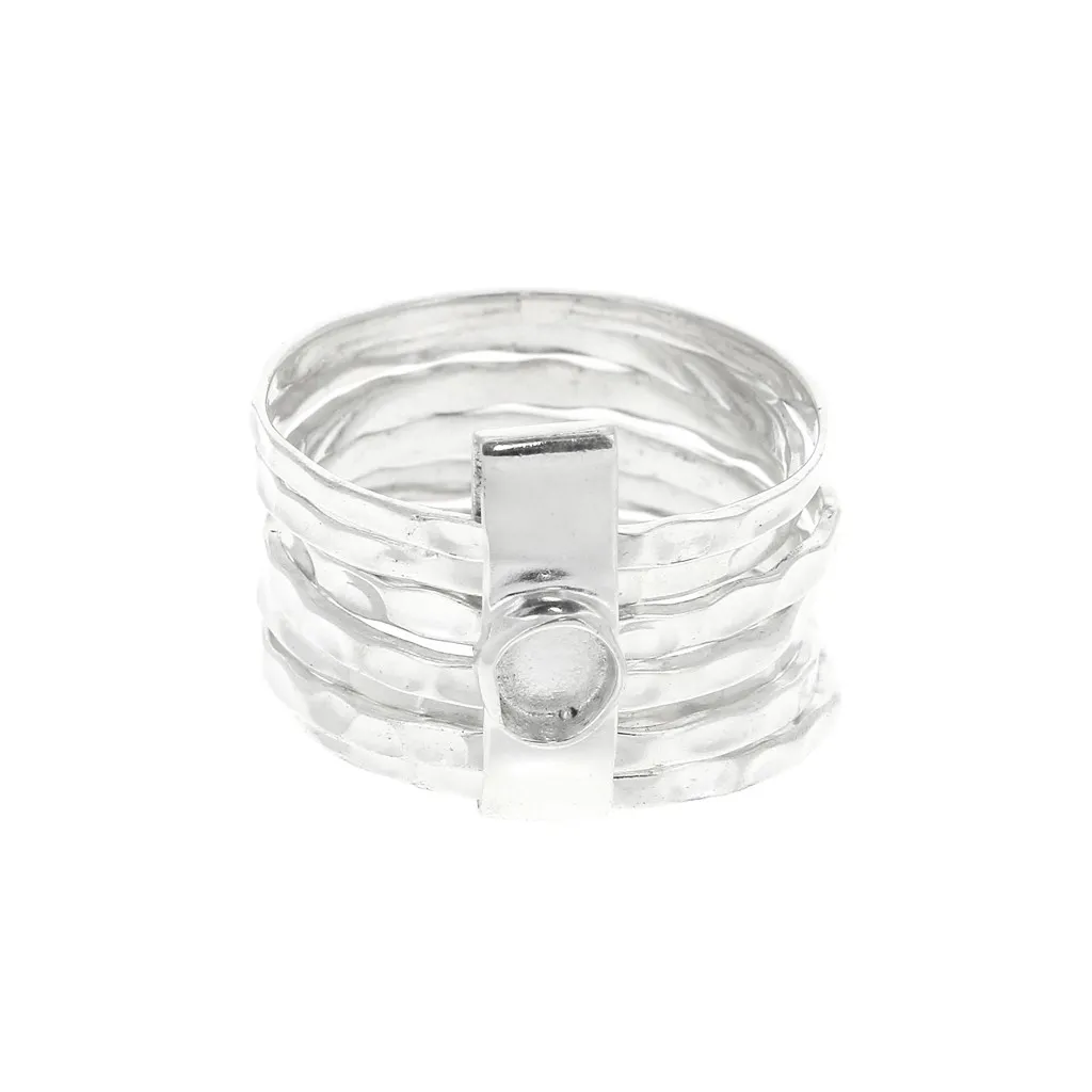 Anello per cabochon 4 mm - Dimensione 50 - Argento 925 x1