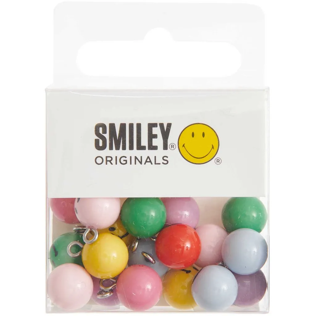 Assortimento di 21 ciondoli Smiley® 9.5 mm - Multicolore - Nero