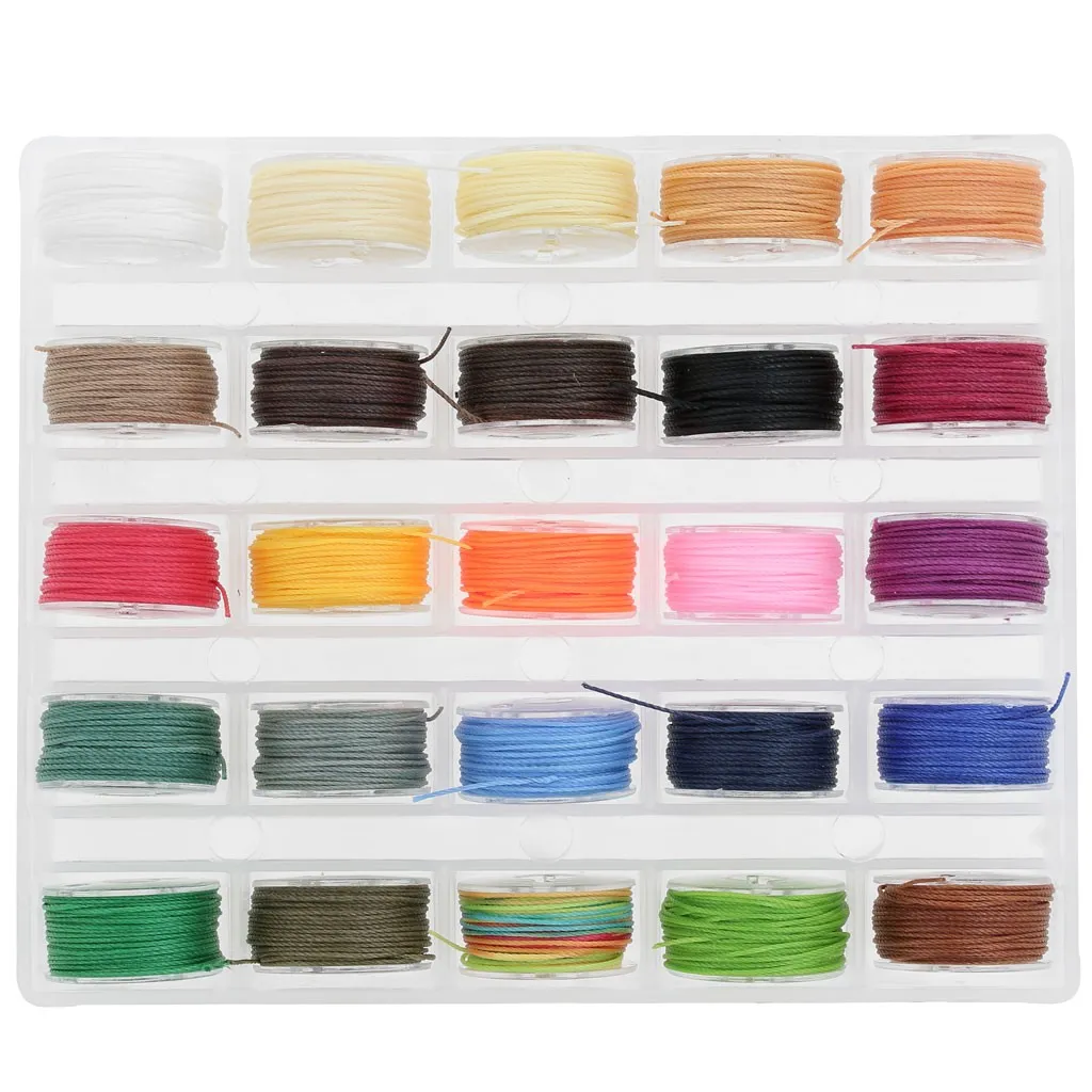 Assortimento di 25 bobine da 10 m di filo di nylon cerato - 0,55 mm - multicolore x1
