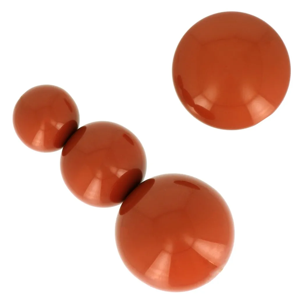 Assortimento di 26 perle tonde 8-10-14 mm e 2 cabochon in resina - Terracotta