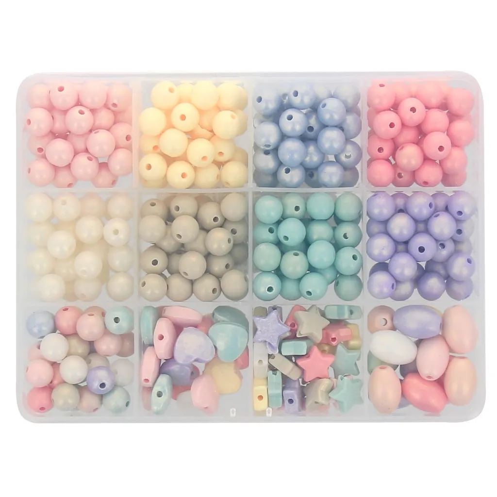 Assortimento di perle in acrilica opaca - multi forma - Pastello x333
