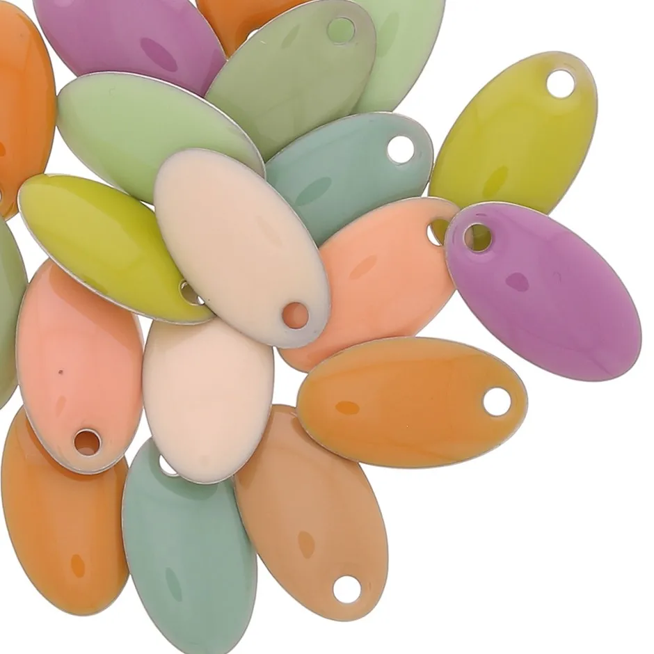 Assortimento di zecchini in resina navetta 14x8 mm - Pastello multicolore x20