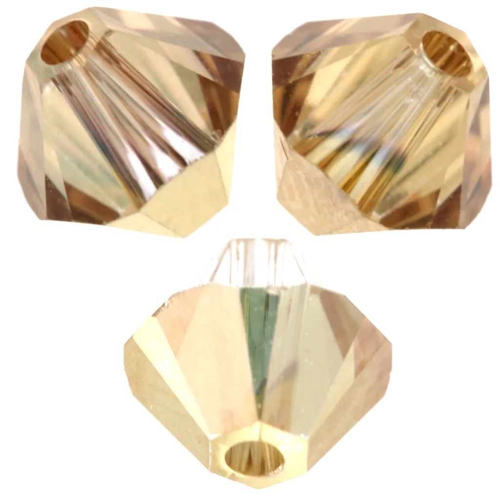 Biconi di cristallo PureCrystal 5328 da 4 mm - Crystal Aurum x50