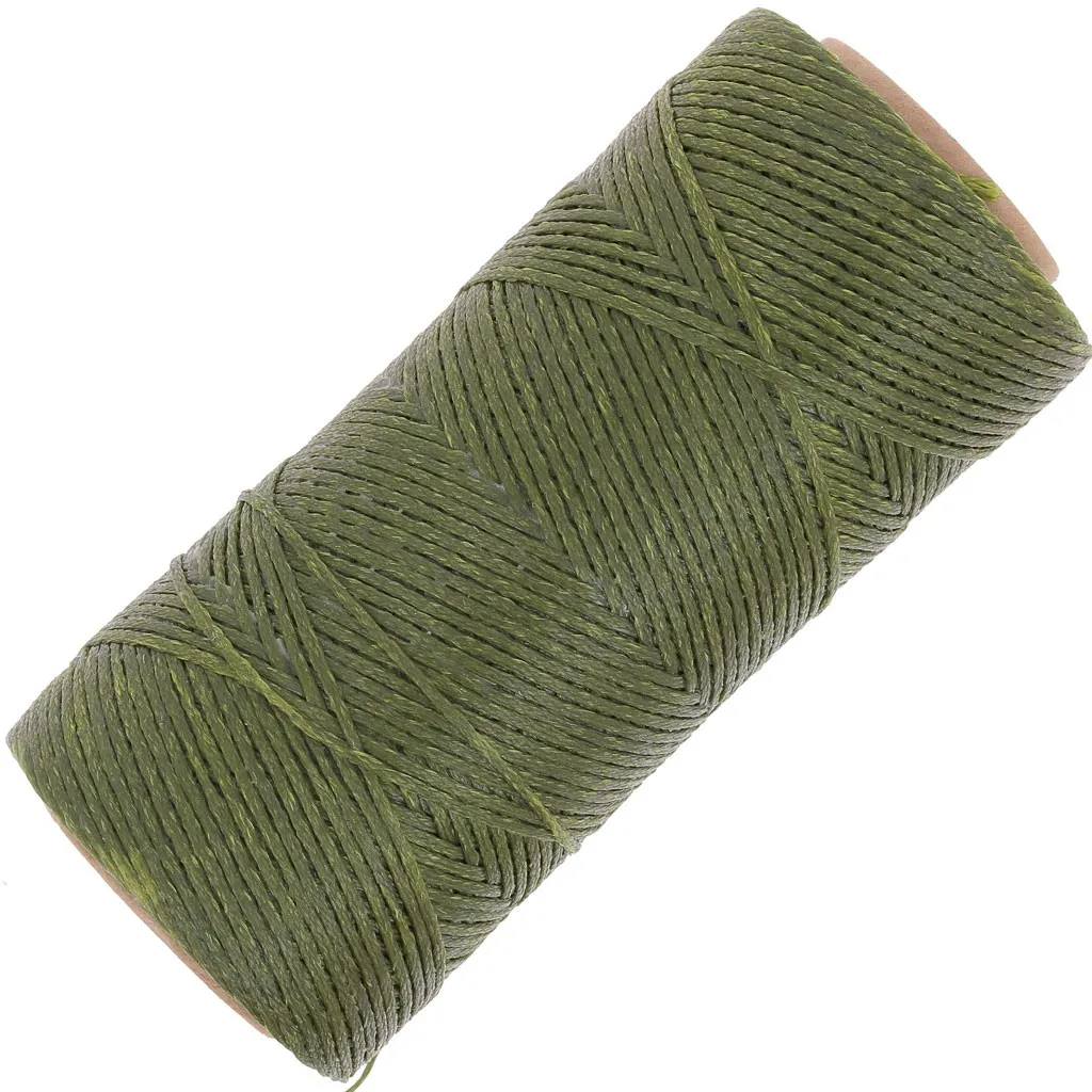 Bobina cerata Linhasita per macramè 1,4 mm - Verde oliva (88) x167m