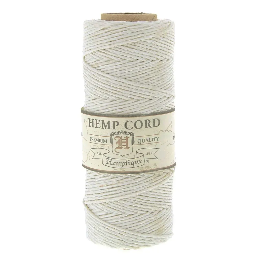 Bobina di 62 metri filo di canapa Hemp Cord 1.1 mm Bianco
