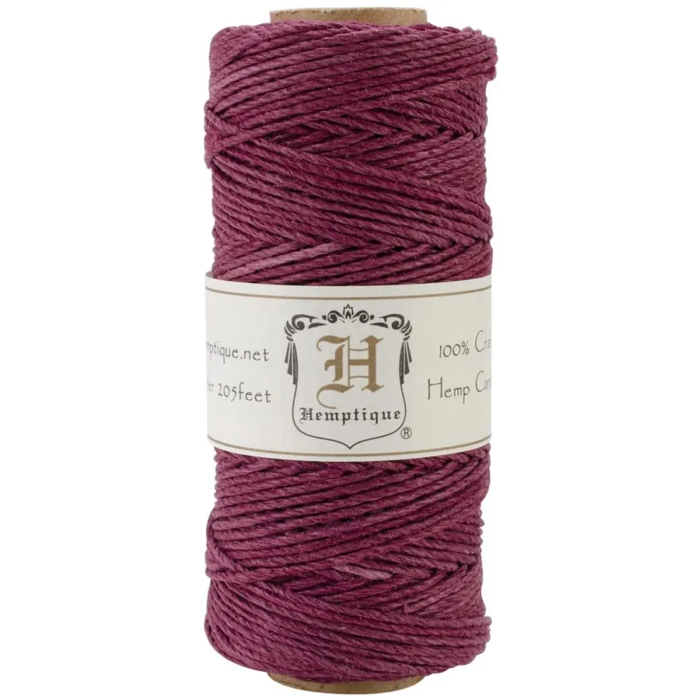 Bobina di 62 metri filo di canapa Hemp Cord 1.1 mm Burgundy
