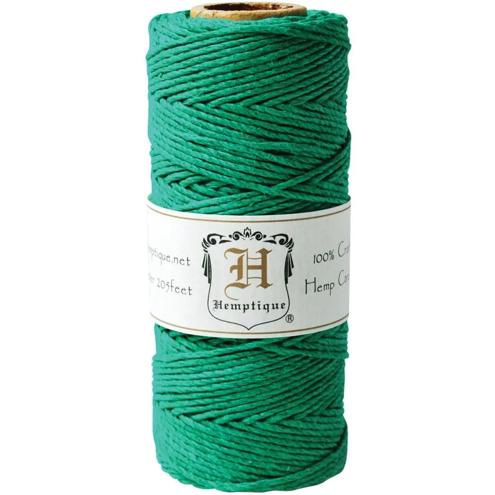 Bobina di 62 metri filo di canapa Hemp Cord 1.1 mm Green