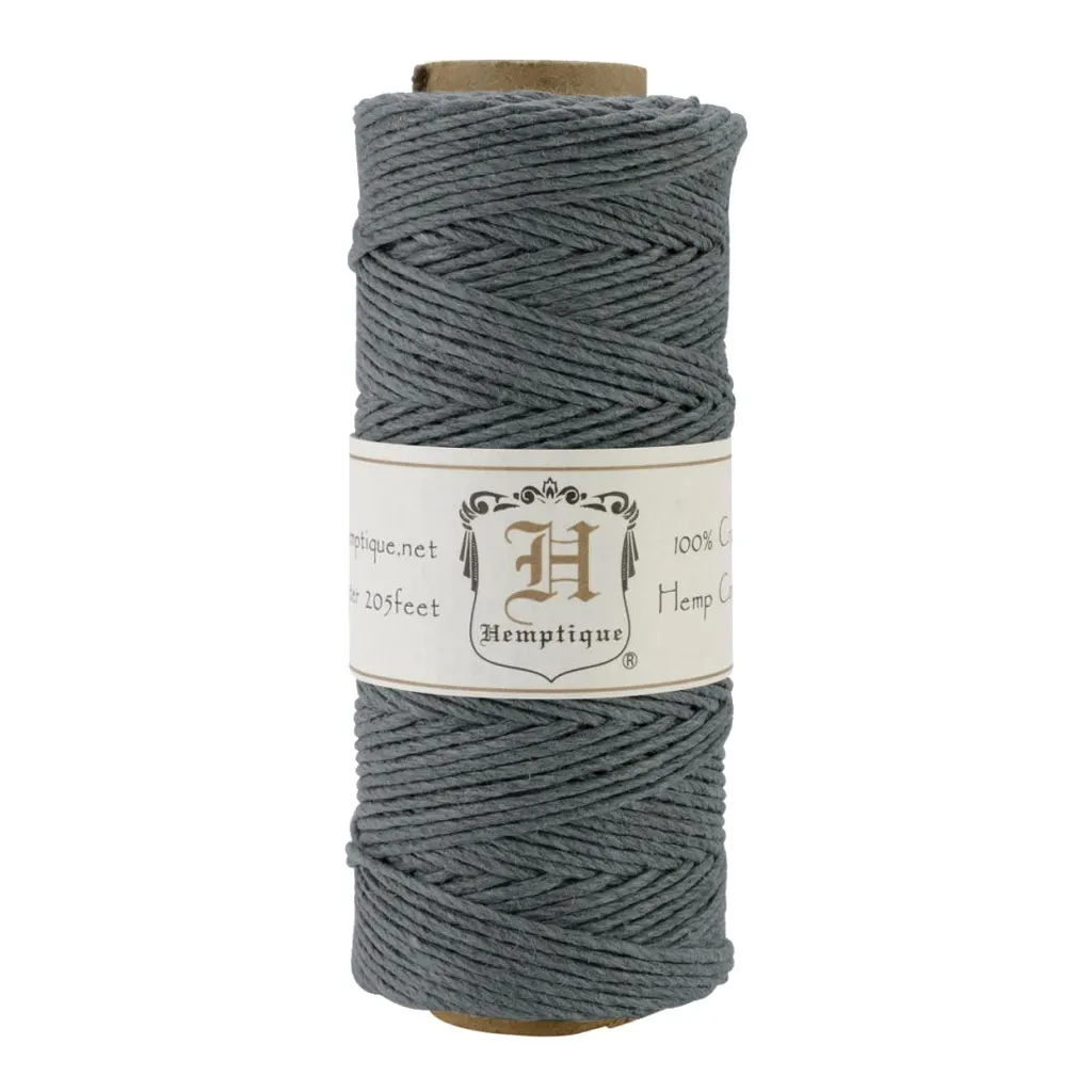 Bobina di 62 metri filo di canapa Hemp Cord 1.1 mm Grigio