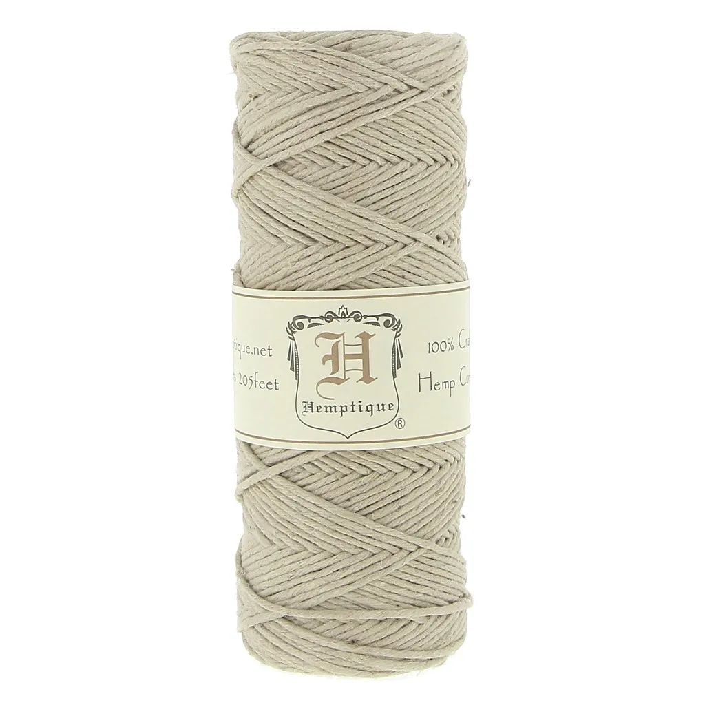Bobina di 62 metri filo di canapa Hemp Cord 1.1 mm Naturale x1