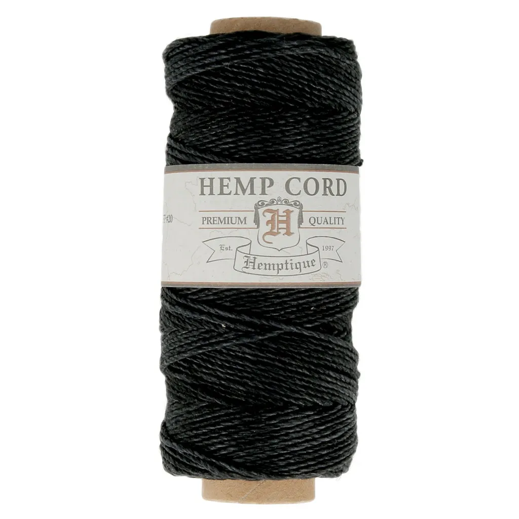 Bobina di 62 metri filo di canapa Hemp Cord 1.1 mm Nero